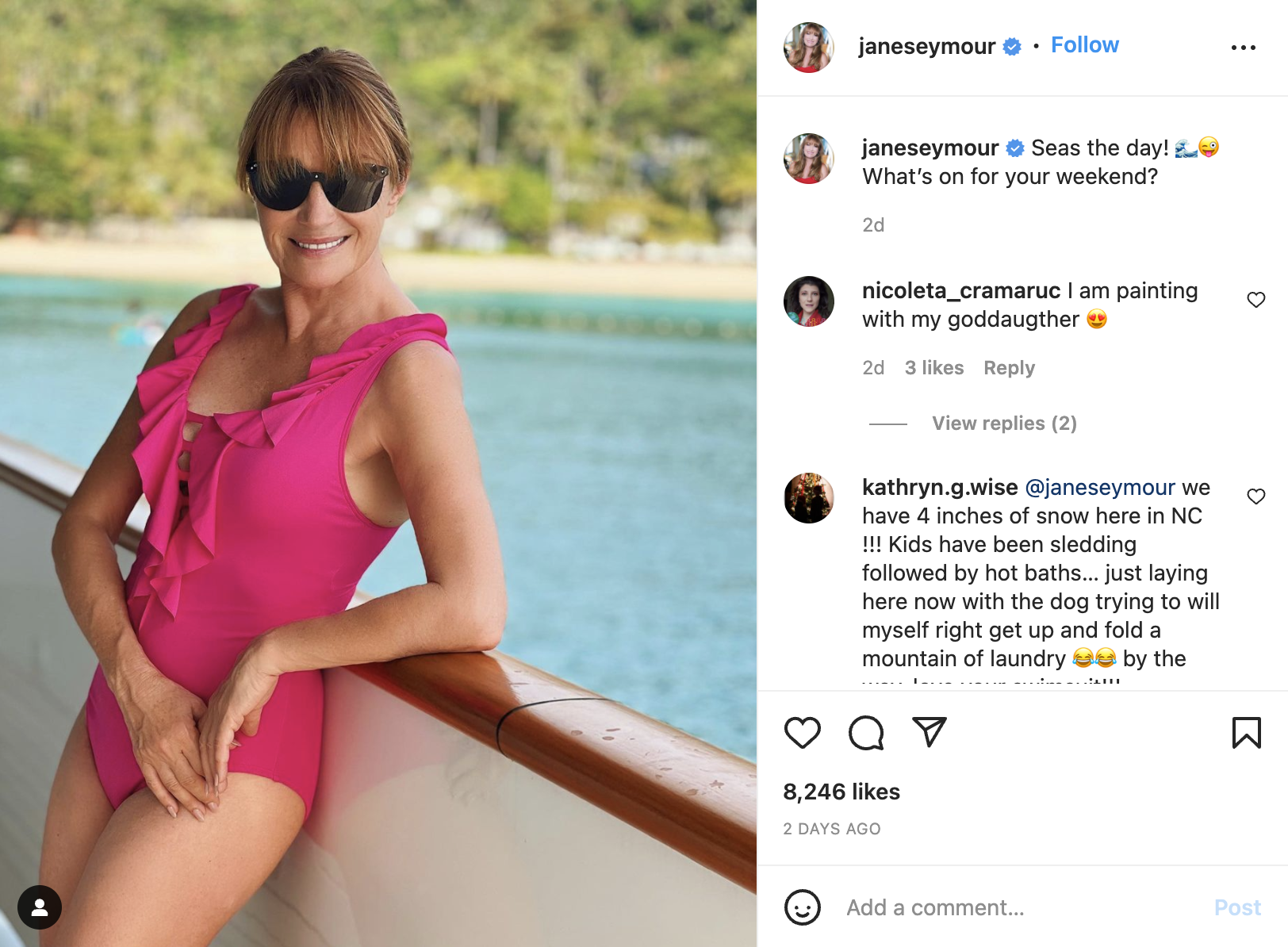 Jane Seymour Defies Expectations In Plunging Swimsuit In New Post