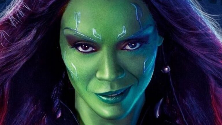 See Zoe Saldana Back In Full Body Makeup As Gamora For Guardians Of The ...