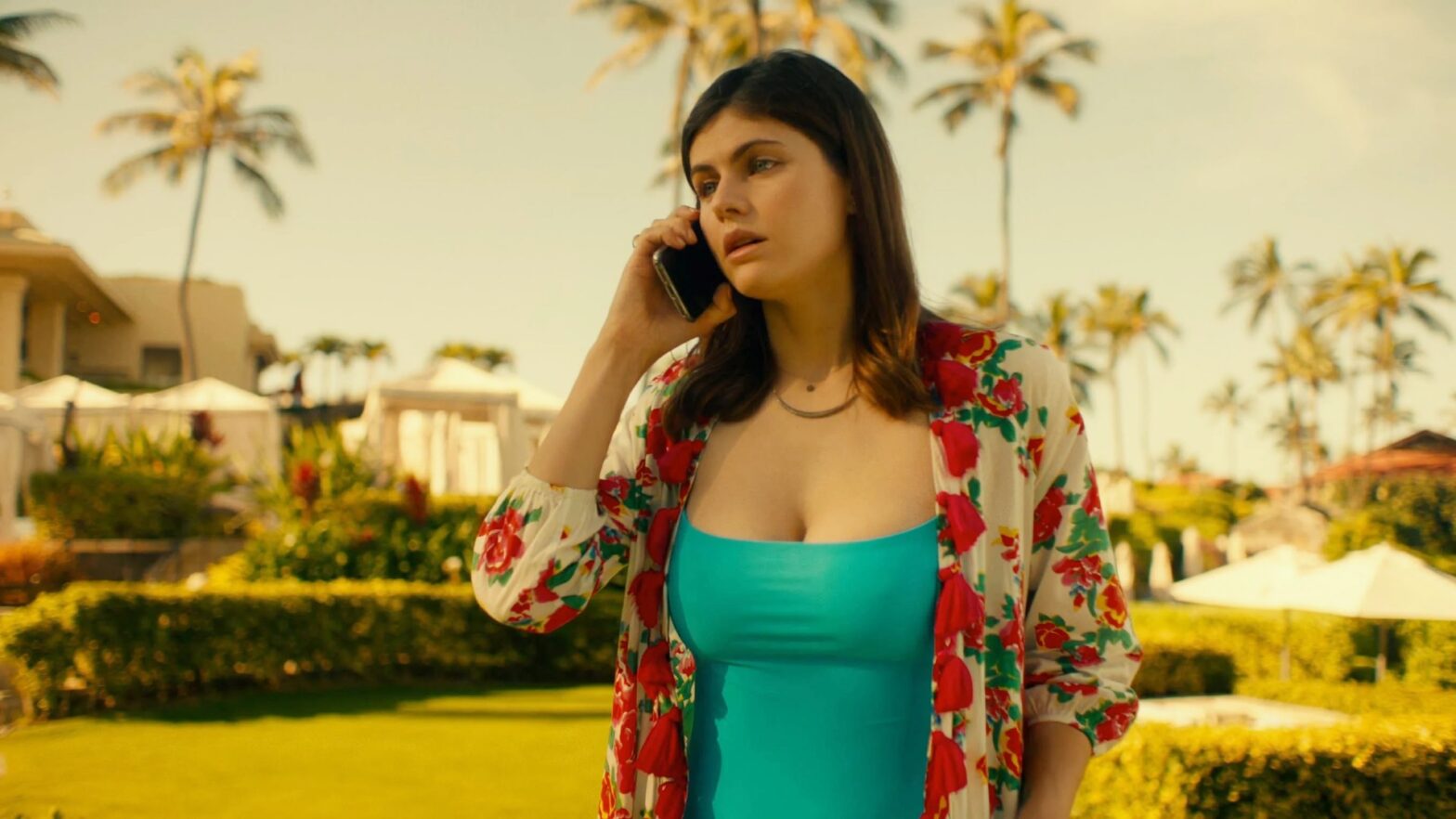 See Alexandra Daddario Posing In An Unbuttoned Crop Top