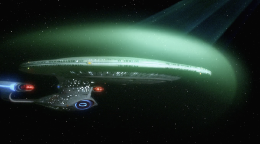 The Enterprise's shields in action